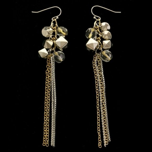 Express Jewelry - Express Silver and gold cluster dangle earrings
